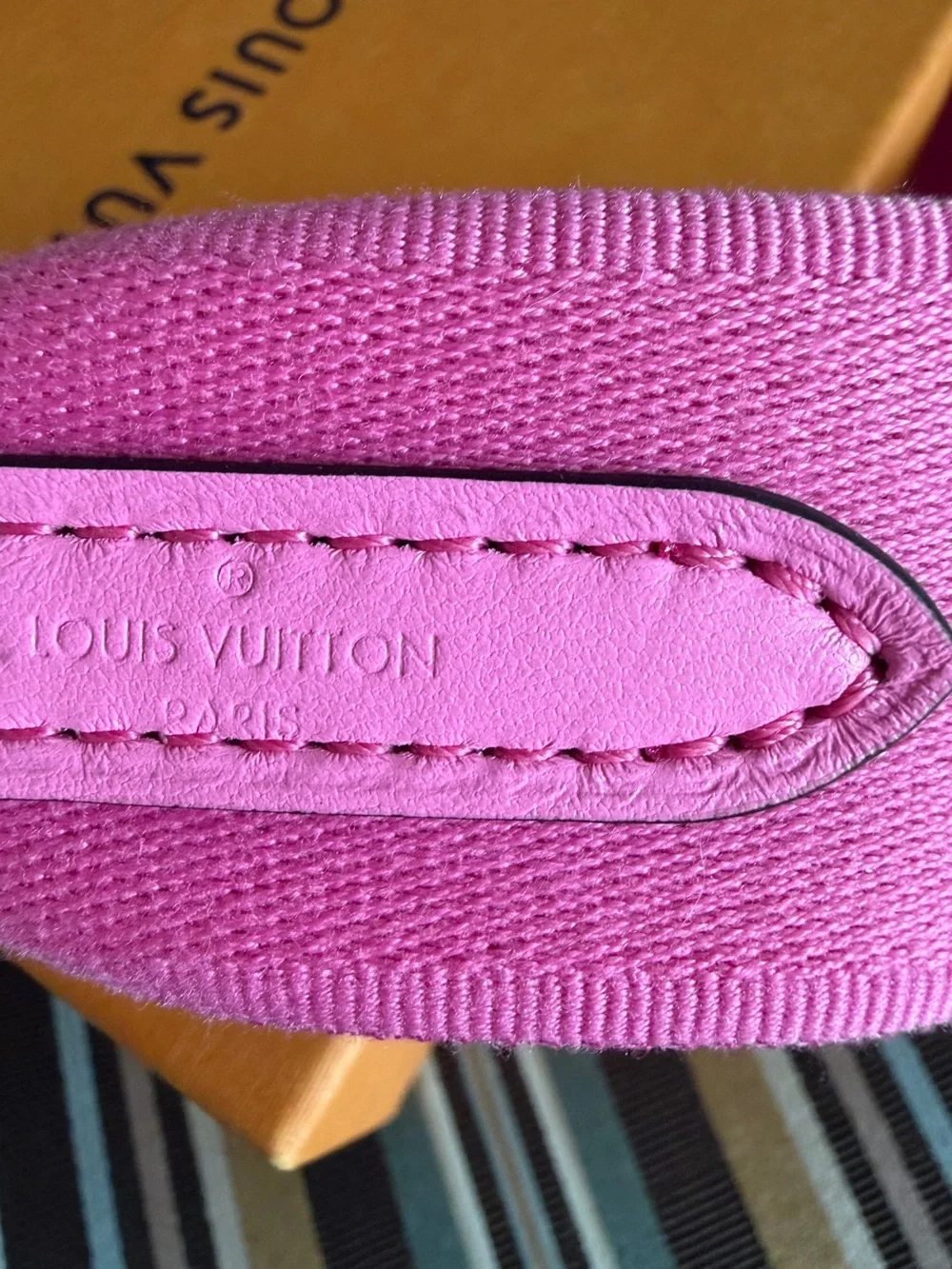 Louis Vuitton Rare Fuchsia Pink Monogram Canvas Strap with Gold-Tone Hardware